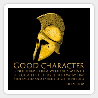 Ancient Greek Philosophy - Heraclitus Quote On Good Character Sticker